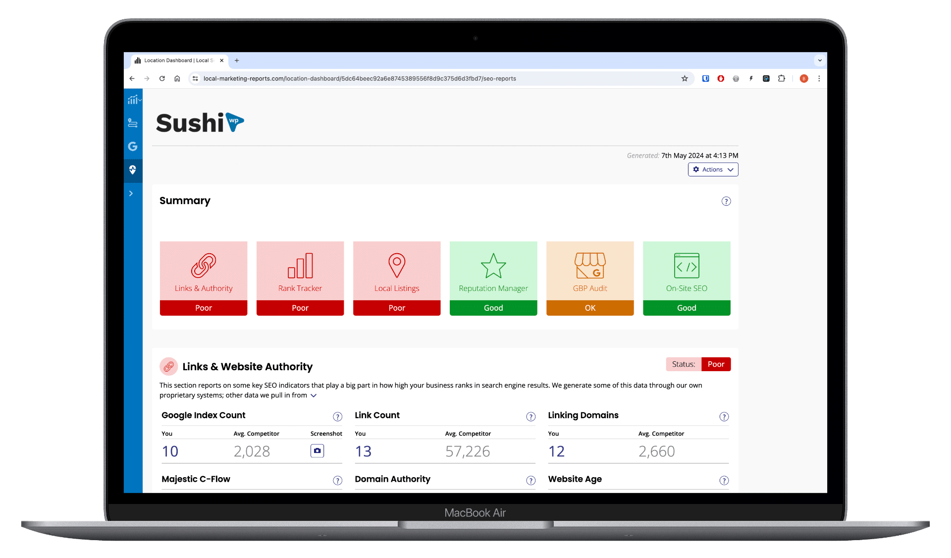 local seo dashboard