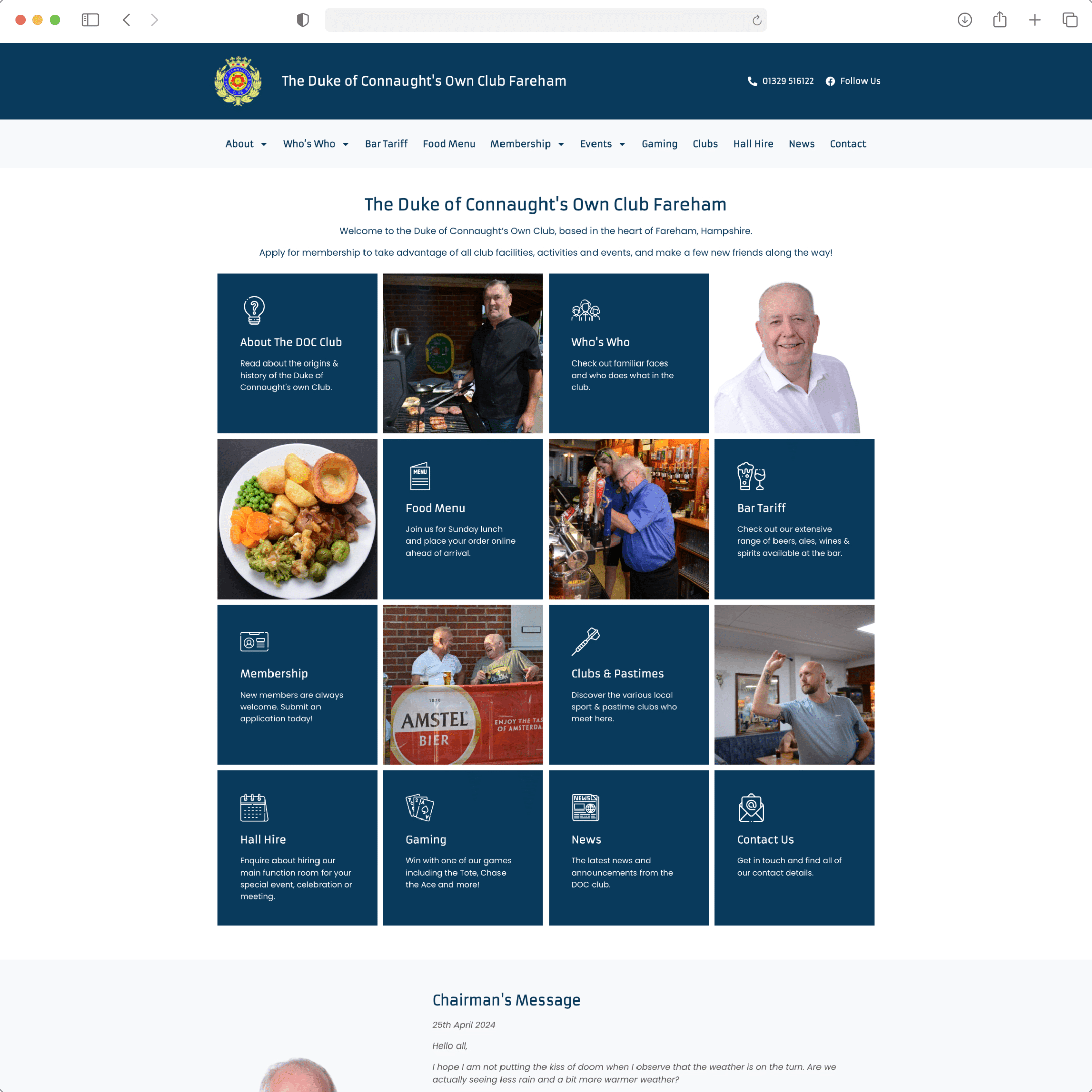 Duke of Connaughts own club website screenshot