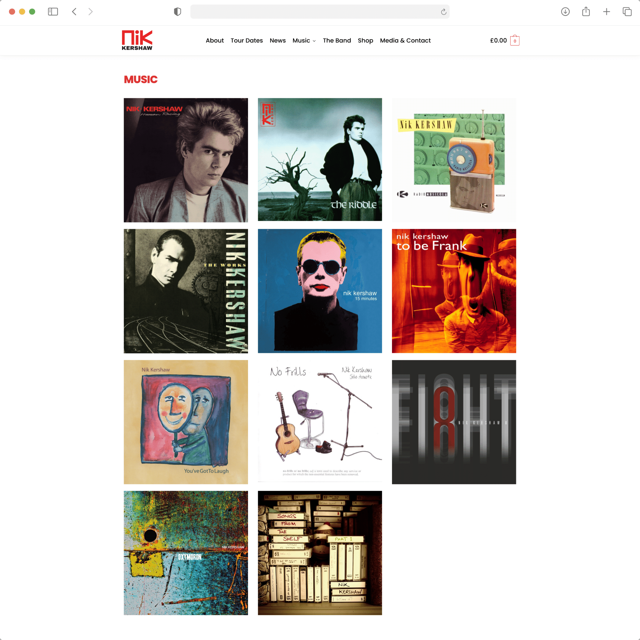 Nik Kershaw Songwriter website screenshot