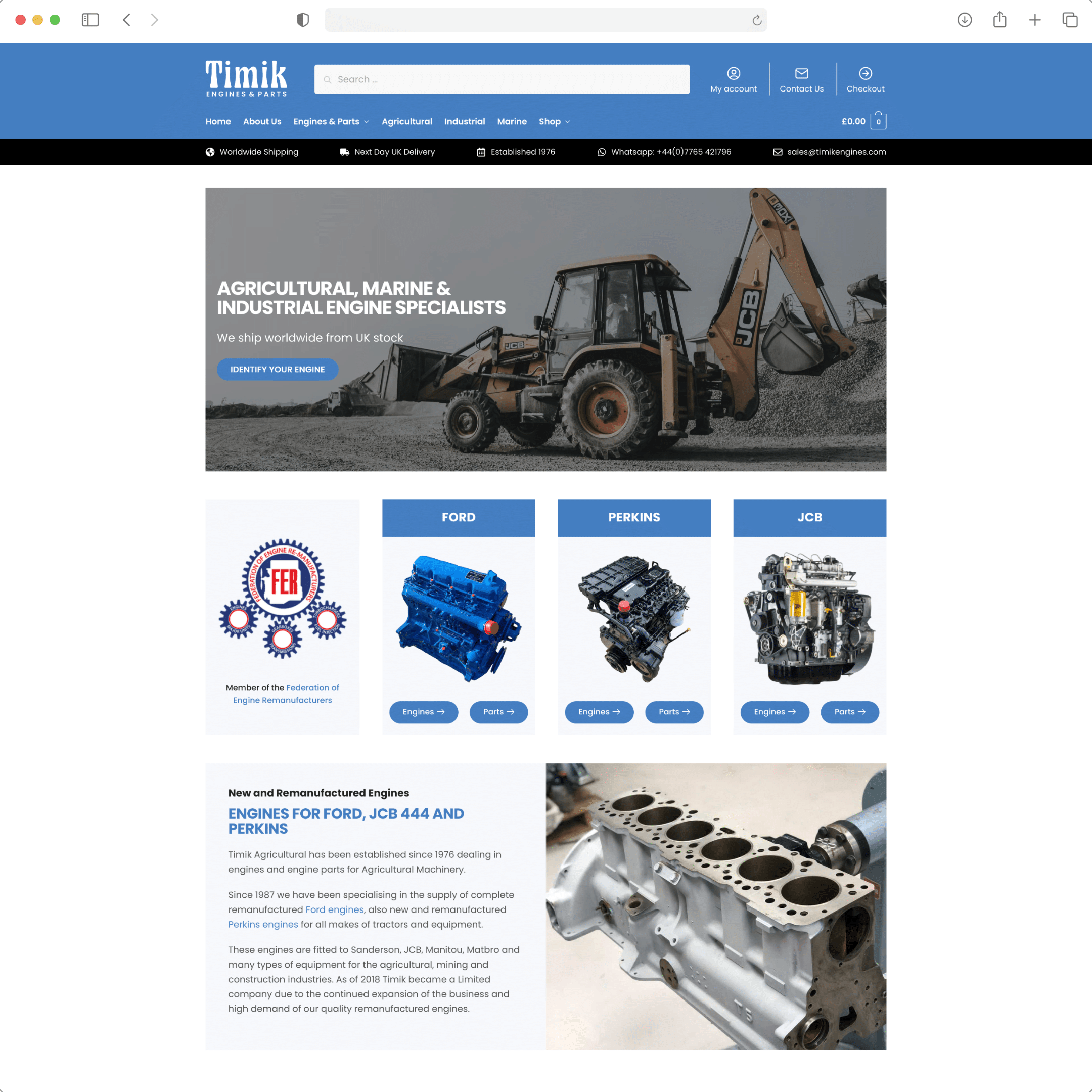 Timik Engines website screenshot